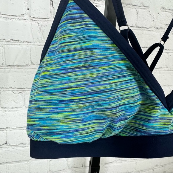 Athleta Paddleout Blue Green Space Dye Triangle Swim Top Size Small - Picture 2 of 5